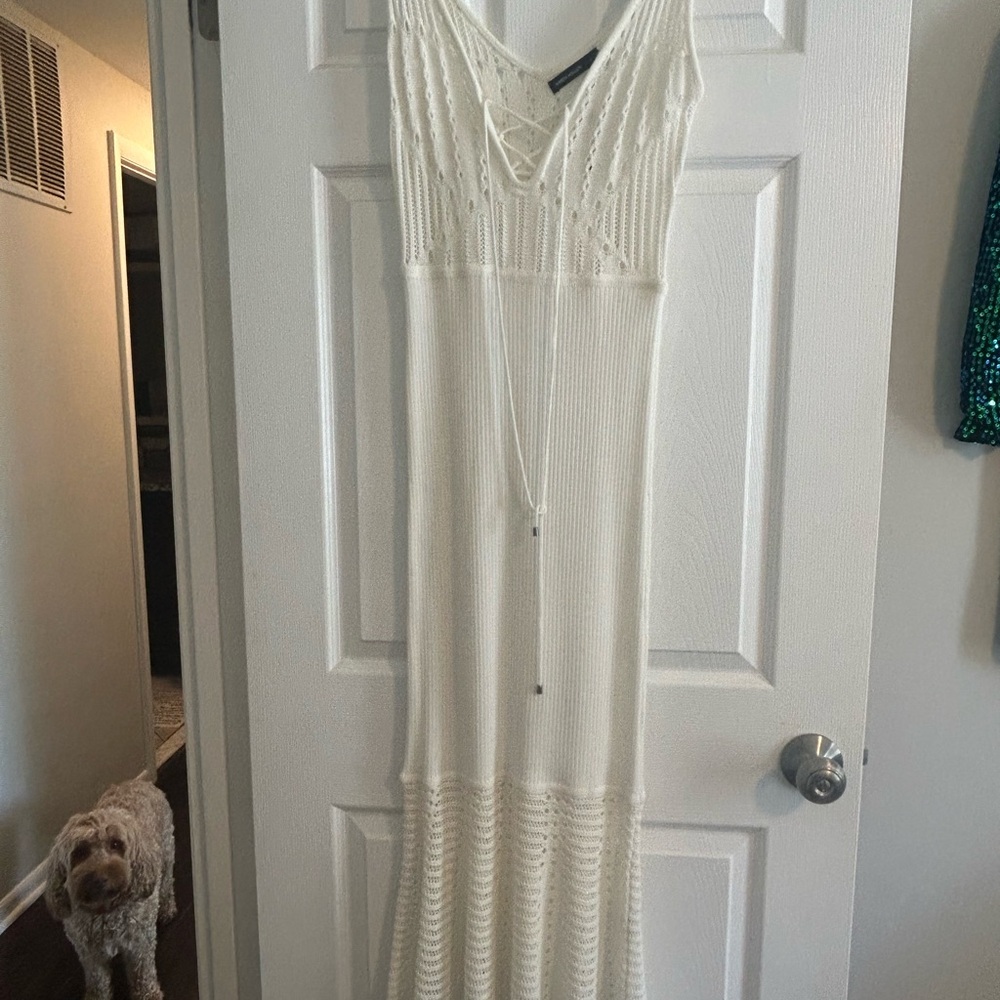 Karen Millan Elegant White Beach Maxi Dress